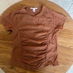 Victoria's Secret Brown Short Sleeve Ruched Tee